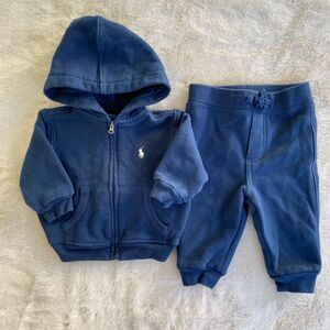 Ralph Lauren Baby Outfit - zip hoodie and sweatpants - 6 months